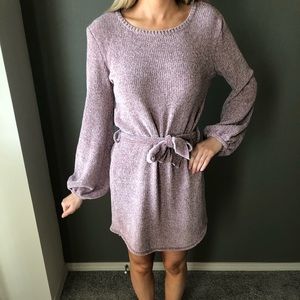 Pink chenille sweater dress